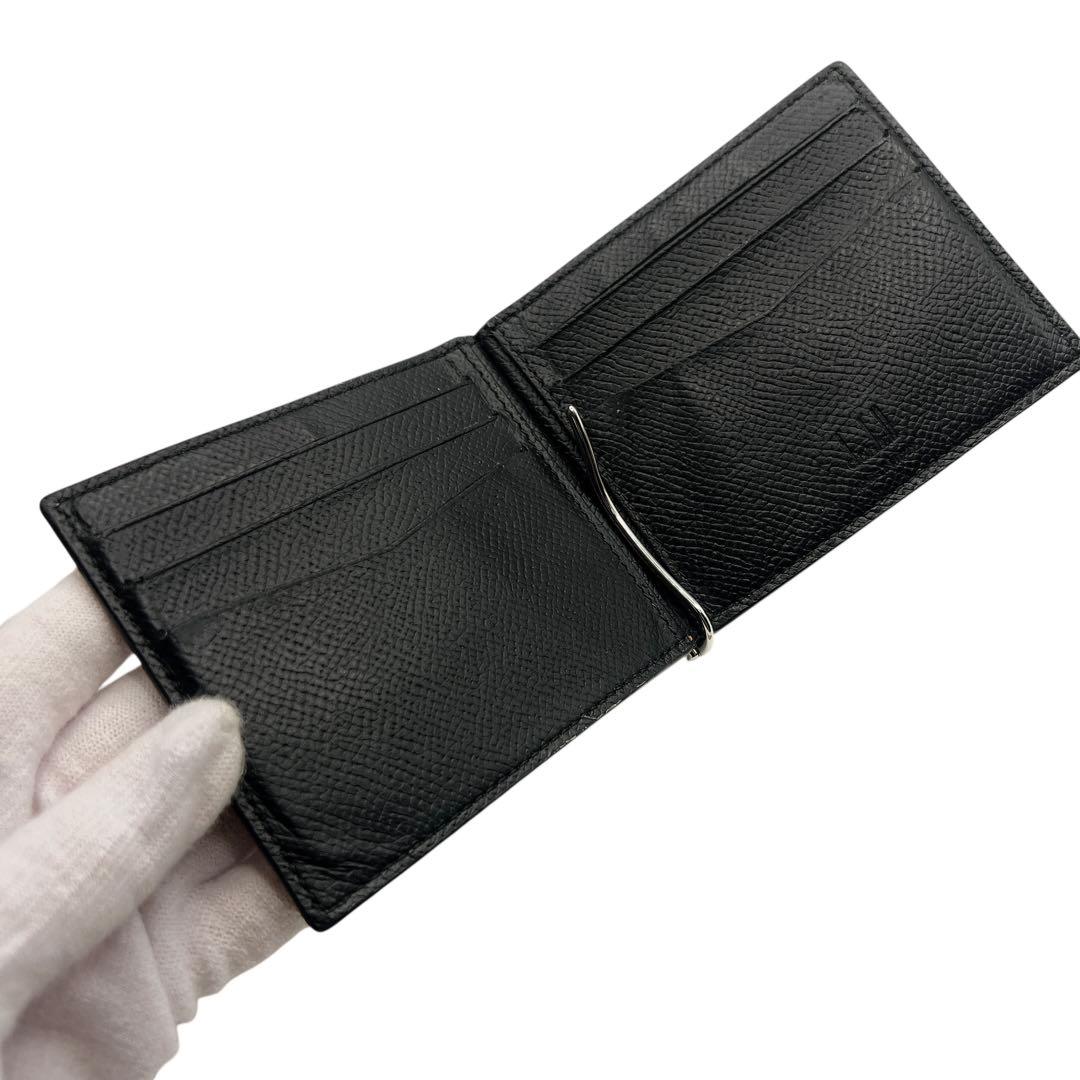 Dunhill ブラック マネークリップ メンズ 折り財布 7657