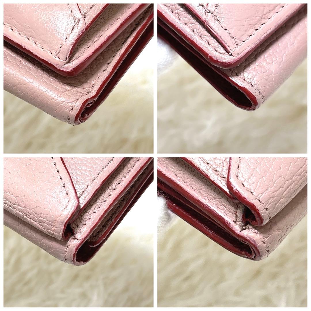 美品✨ミュウミュウ ラブレター マドラス ハート 三つ折り財布 ピンク