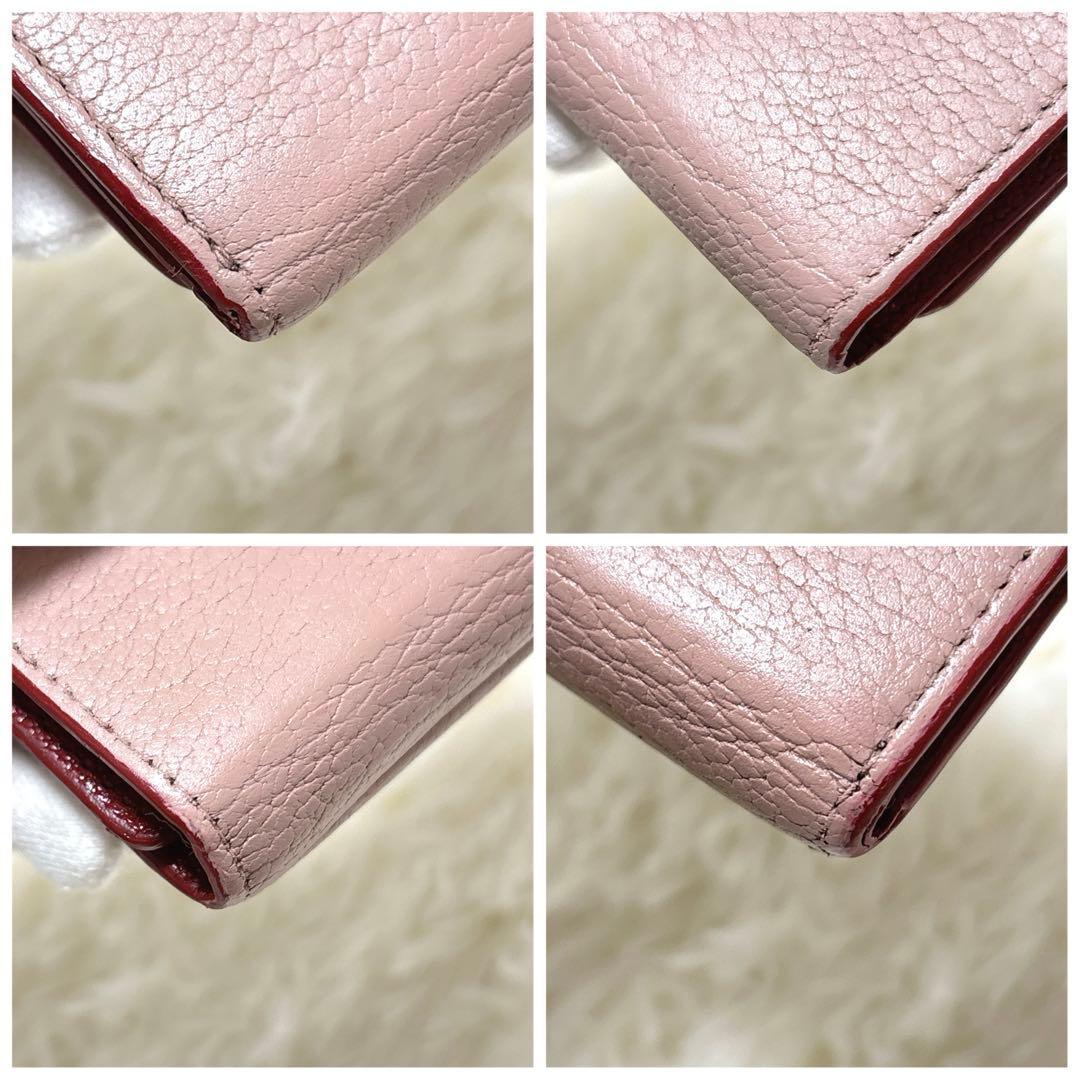 美品✨ミュウミュウ ラブレター マドラス ハート 三つ折り財布 ピンク