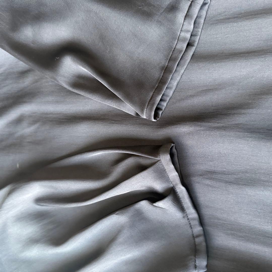 ジユウク プリーツロングワンピース サテン 大きいサイズ 44 ネイビー未使用級