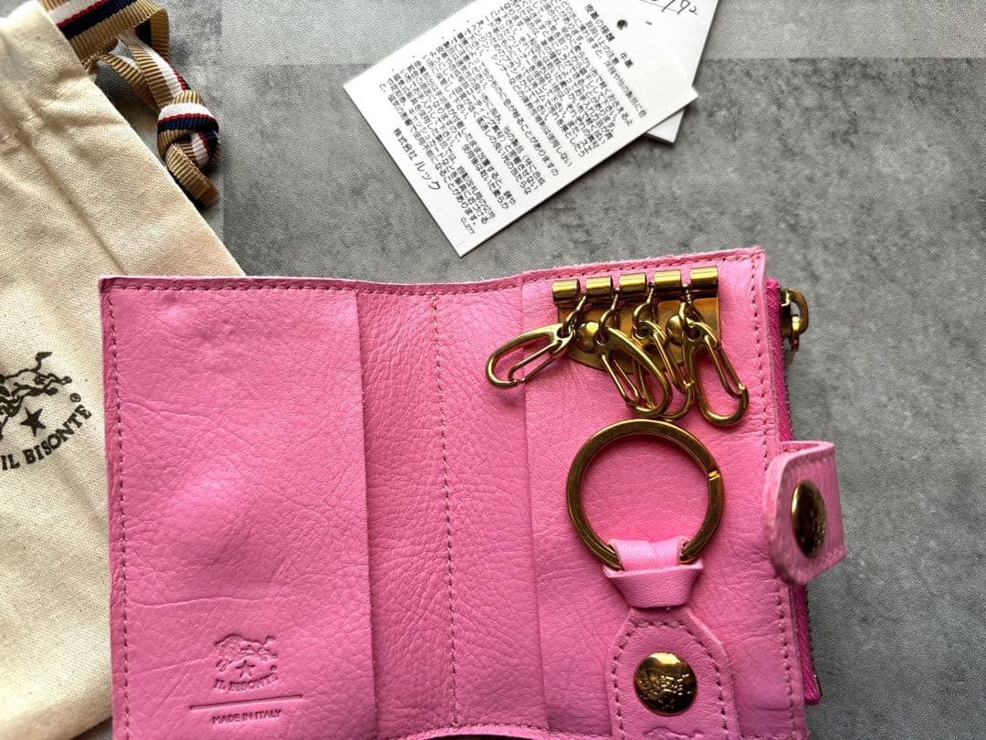 新品　イルビゾンテ　ケース　キーケース　ピンク