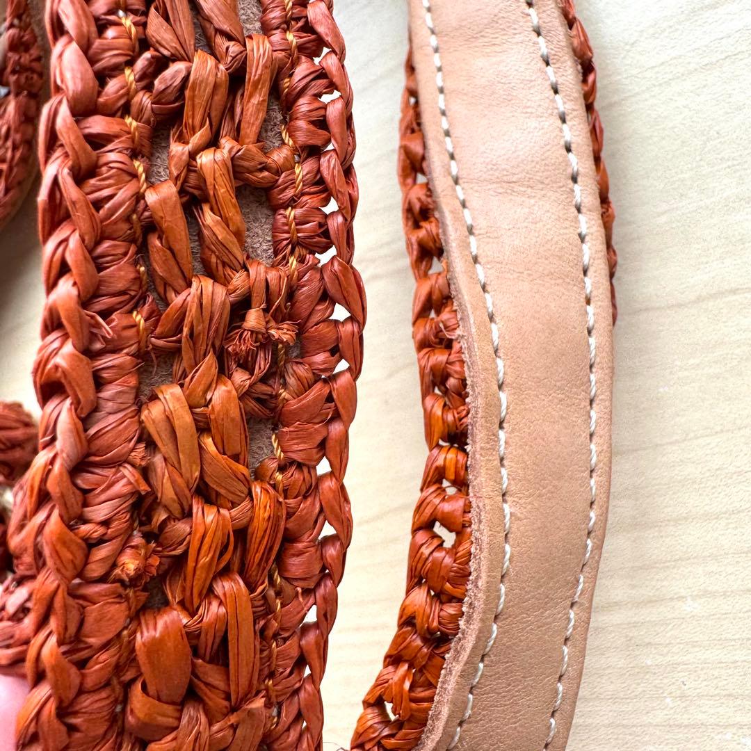 ★新品★ヴァネッサブリューノ　かごバッグ　ラフィア　大きいサイズ　ナチュラル