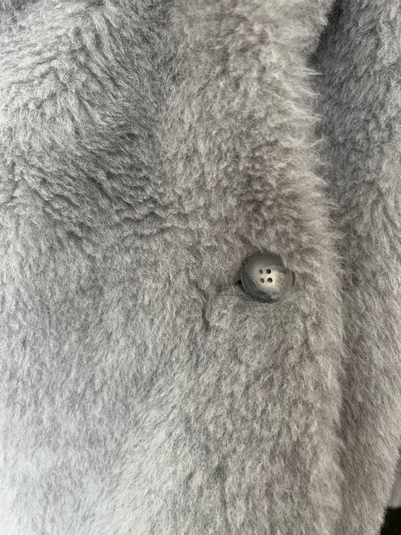 MAX MARA マックスマーラ　テディケープ　ライトグレー　フリーサイズ