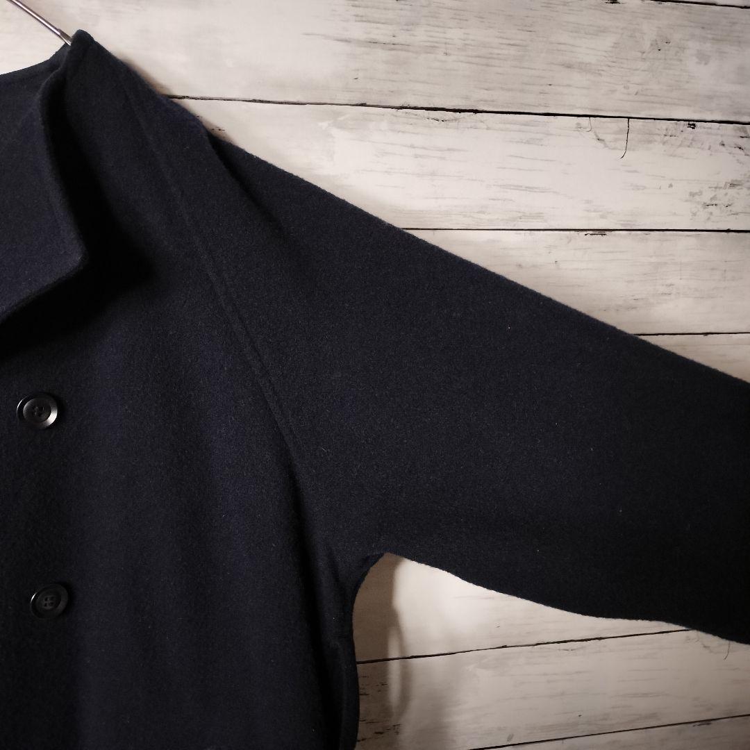 ワイズY's ヨウジヤマモト ノーカラーロングコート ダブルボタン ラグラン袖