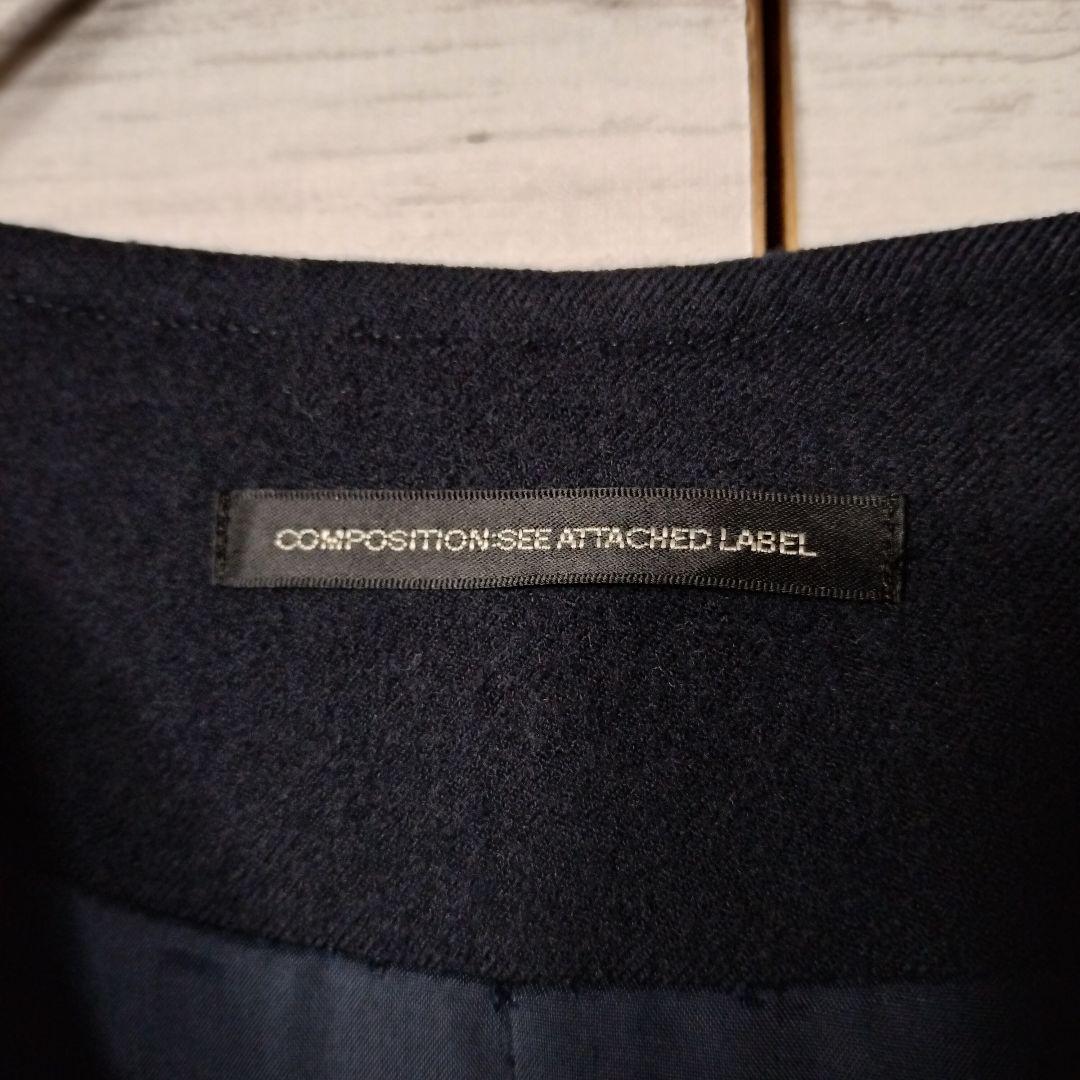 ワイズY's ヨウジヤマモト ノーカラーロングコート ダブルボタン ラグラン袖