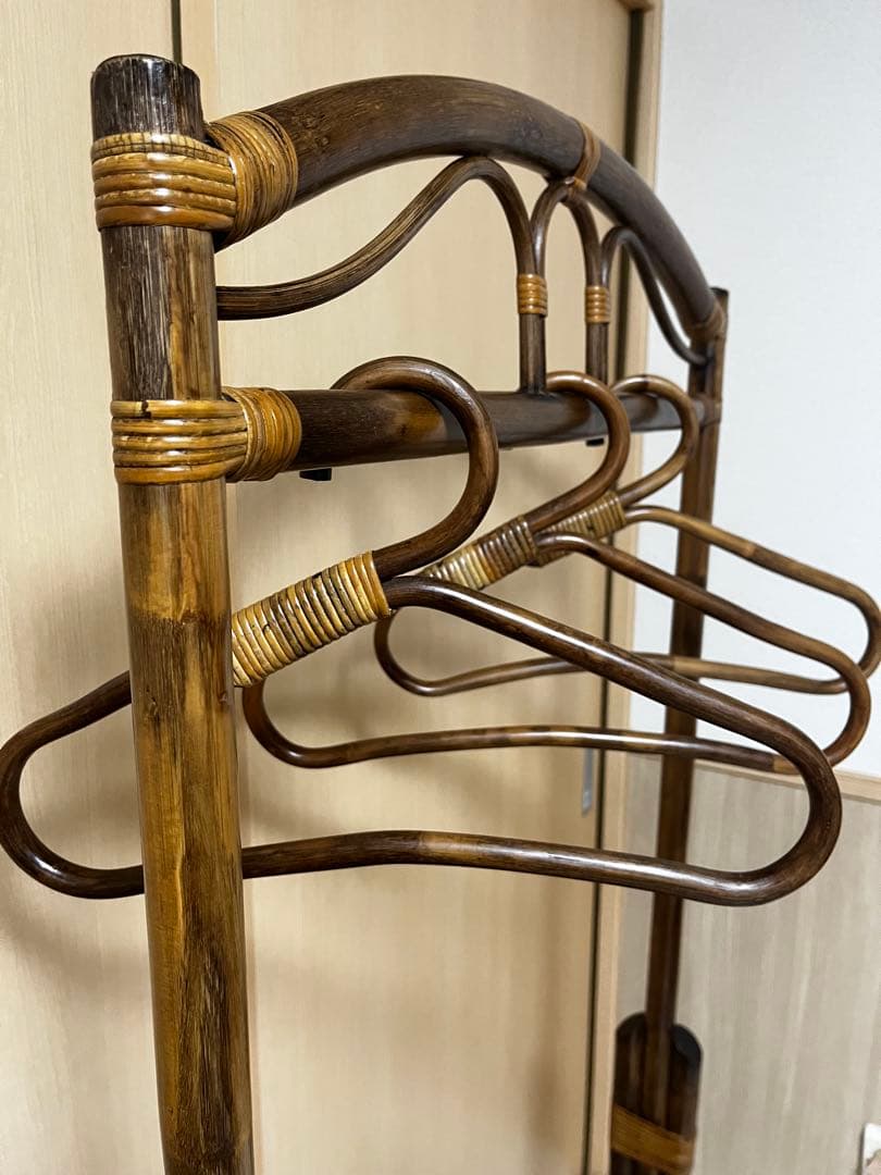 引き取り 配達限定! ラタン家具 ハンガーラック 籐家具 アンティーク