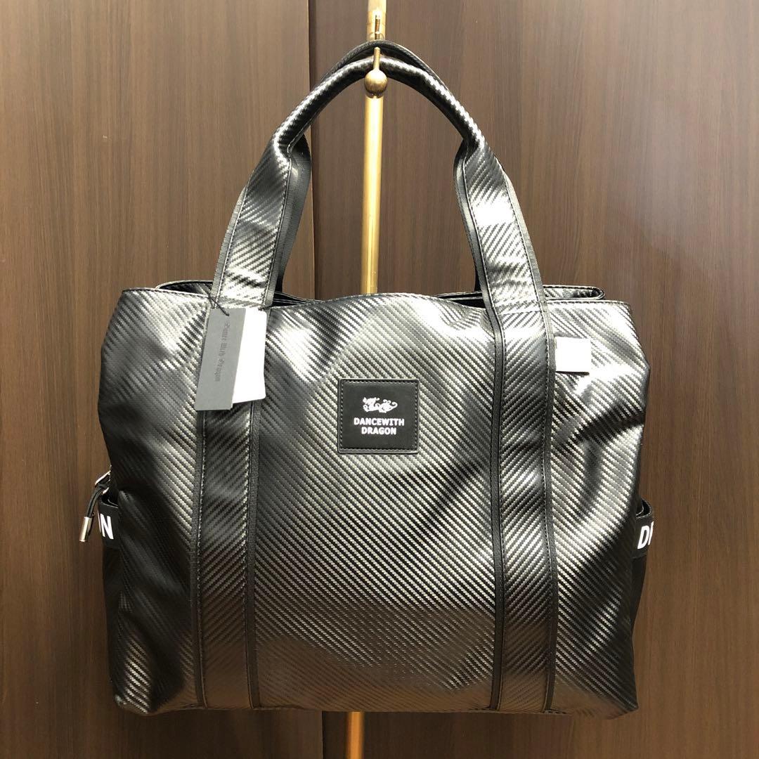【新品】ダンスウィズドラゴン D3-320010 カーボンレザートートバッグ 黒