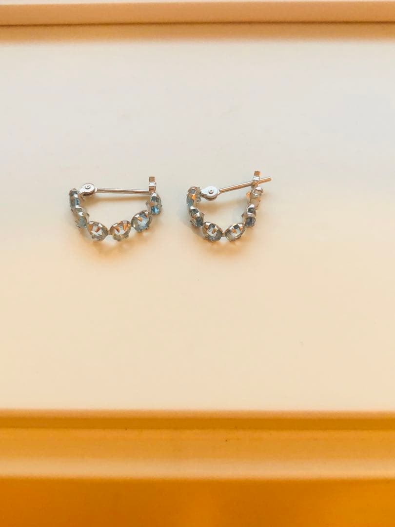 ジュエリーツツミ フープピアス アクアマリン　K14