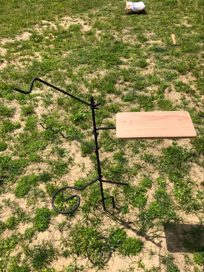 ソロキャン、お手軽サイズ、コンパクト焚き火ハンガー