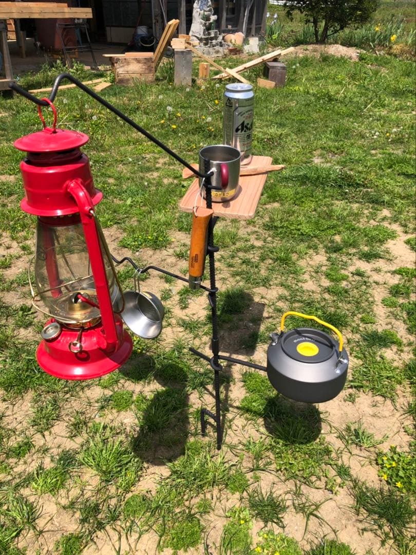 ソロキャン、お手軽サイズ、コンパクト焚き火ハンガー