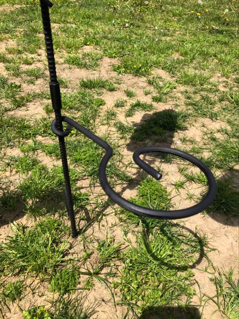 ソロキャン、お手軽サイズ、コンパクト焚き火ハンガー