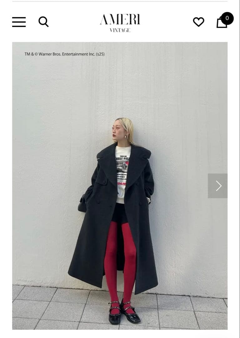 ジャケット・アウター Ameri UNDBIGROUNDCOLLAR WOOL LONGCOAT