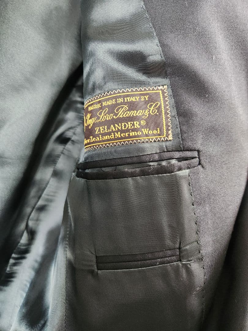 LARDINI ウールスーツ ブラック 46　ロロ・ピアーナ