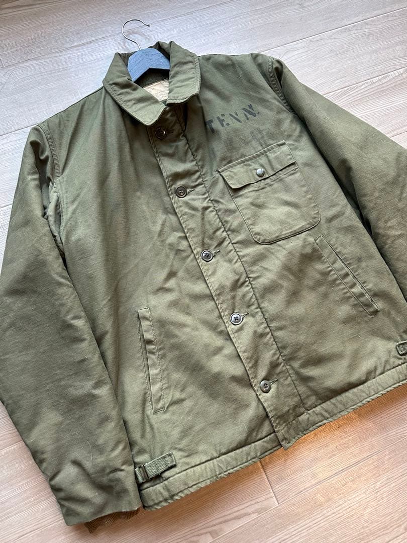 実物　70s A-2デッキ　ジャケットオリーブグリーン ミリタリージャケット