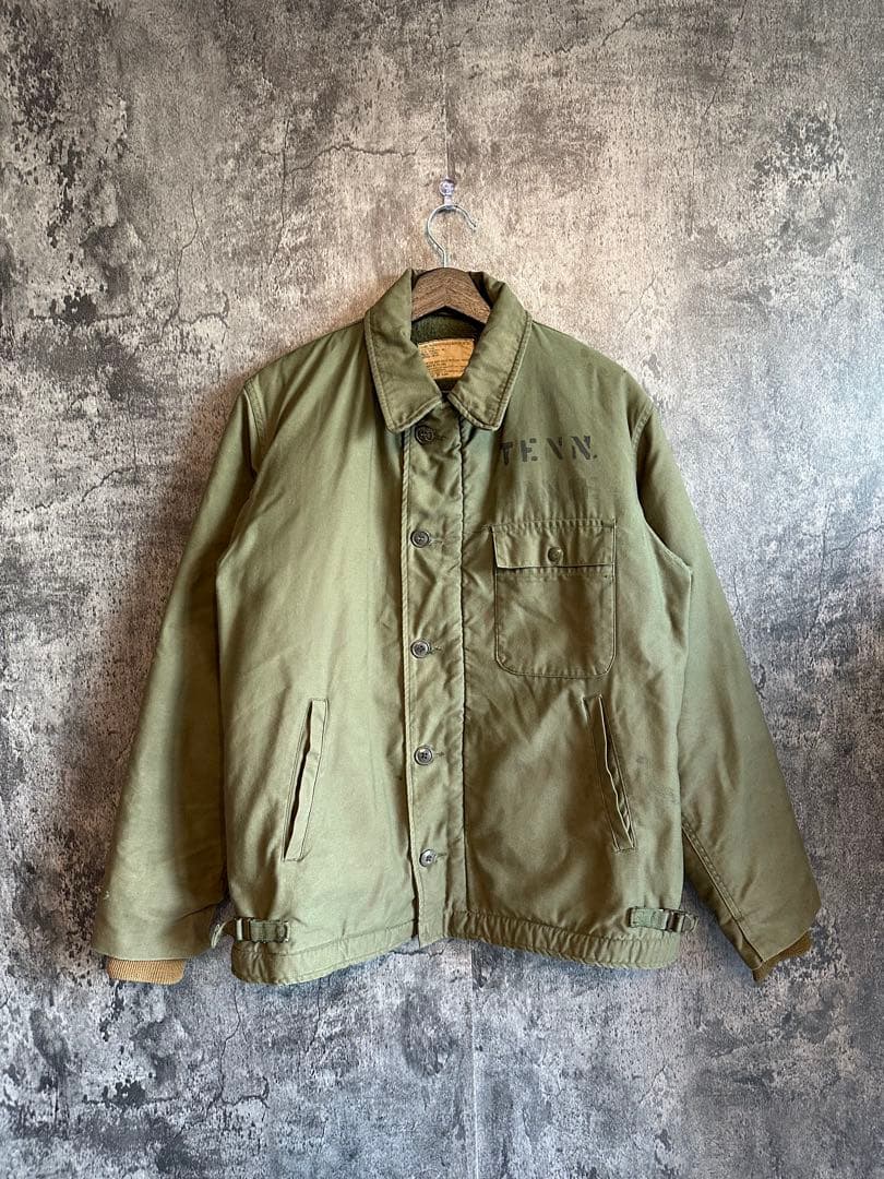 実物　70s A-2デッキ　ジャケットオリーブグリーン ミリタリージャケット