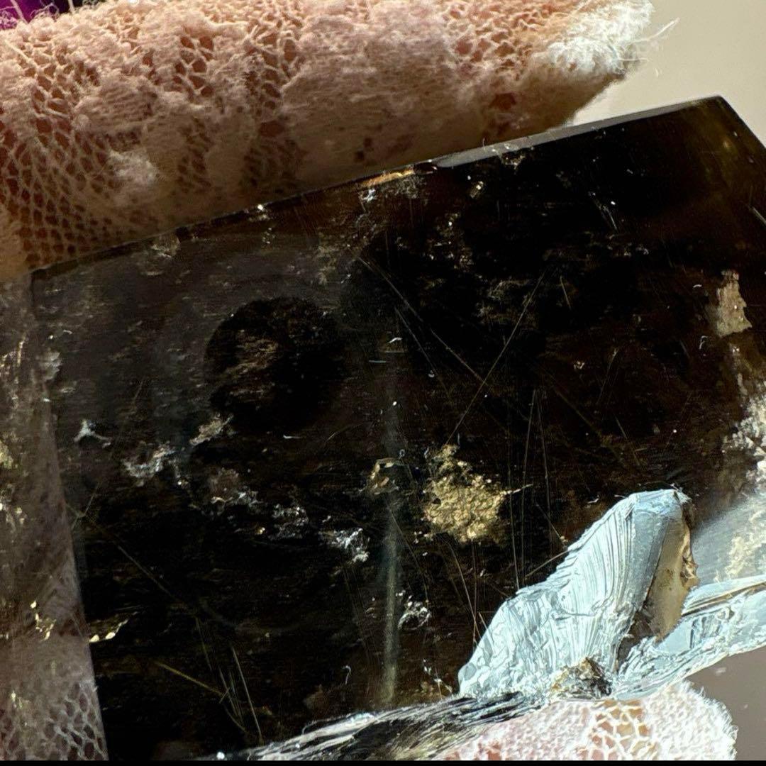 スモーキークォーツ♡ゴールドルチル♡フリーフォームホワイトガーデンNo.2302