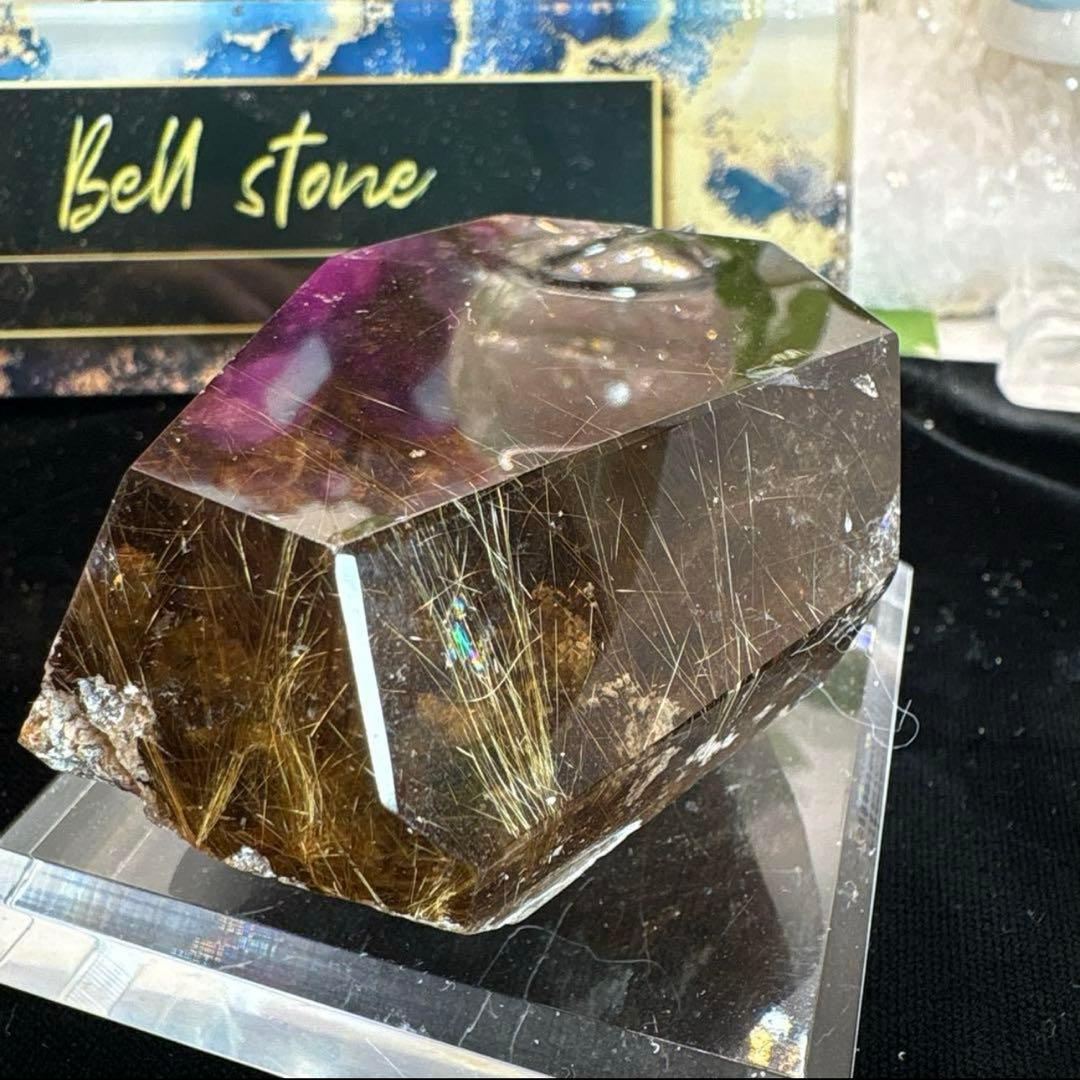 スモーキークォーツ♡ゴールドルチル♡フリーフォームホワイトガーデンNo.2302