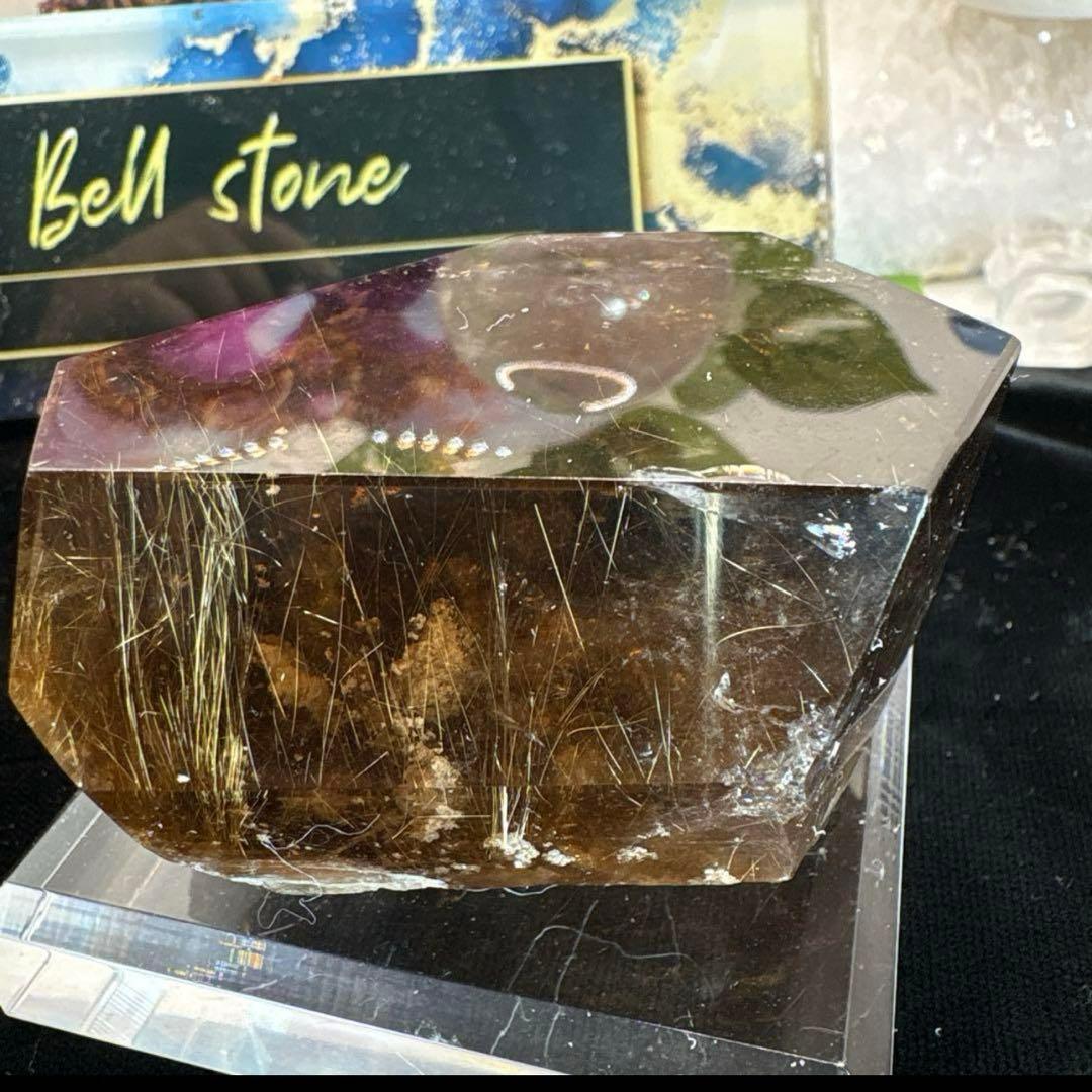 スモーキークォーツ♡ゴールドルチル♡フリーフォームホワイトガーデンNo.2302