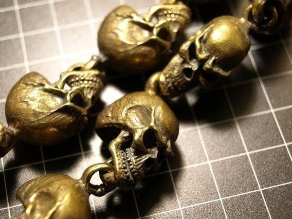 スカル★極太ウォレットチェーン★SKULL★ドクロ★カイザーナックル付き