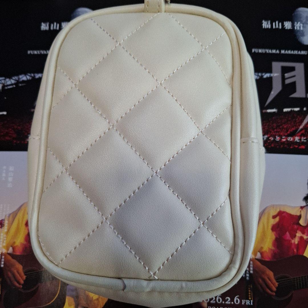 ひっぴ　福山雅治ちびぬい限定　ちぃましゃ　ニット帽風　ポーチ（ホワイト）