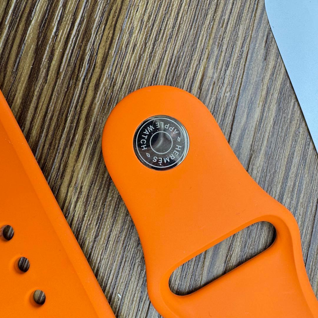 2291 Apple Watch エルメス　オレンジ　ラバー　スポーツバンド