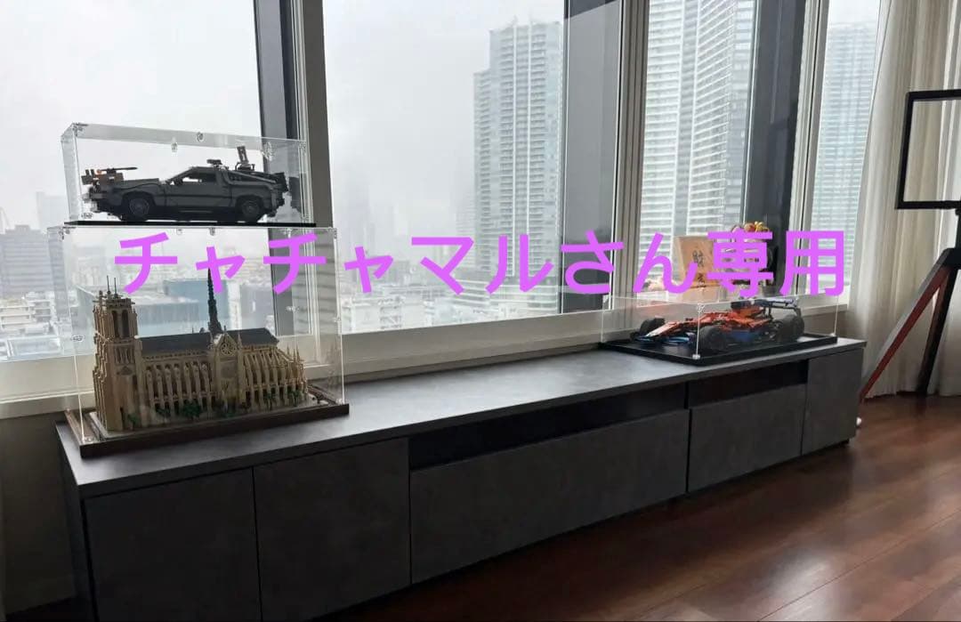 グレー木製テレビボード 引き出し付き