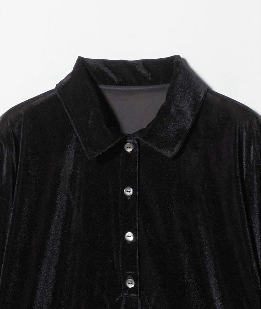 6(ROKU)シアー ベロア シャツプルオーバー 25FW レディース