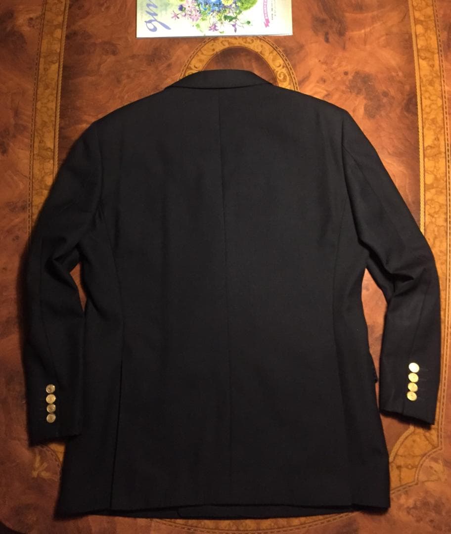 良品 BURBERRY・Wブレザー/テーラードJKT・AB4・金ボタン・紺色