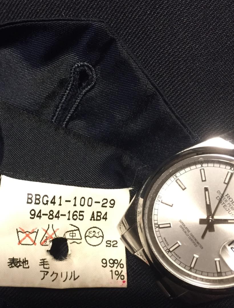 良品 BURBERRY・Wブレザー/テーラードJKT・AB4・金ボタン・紺色