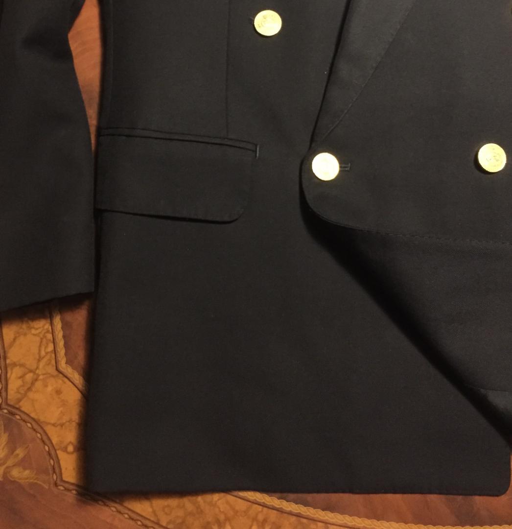 良品 BURBERRY・Wブレザー/テーラードJKT・AB4・金ボタン・紺色