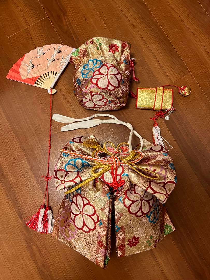 七五三用　紫色の着物と付属品セット