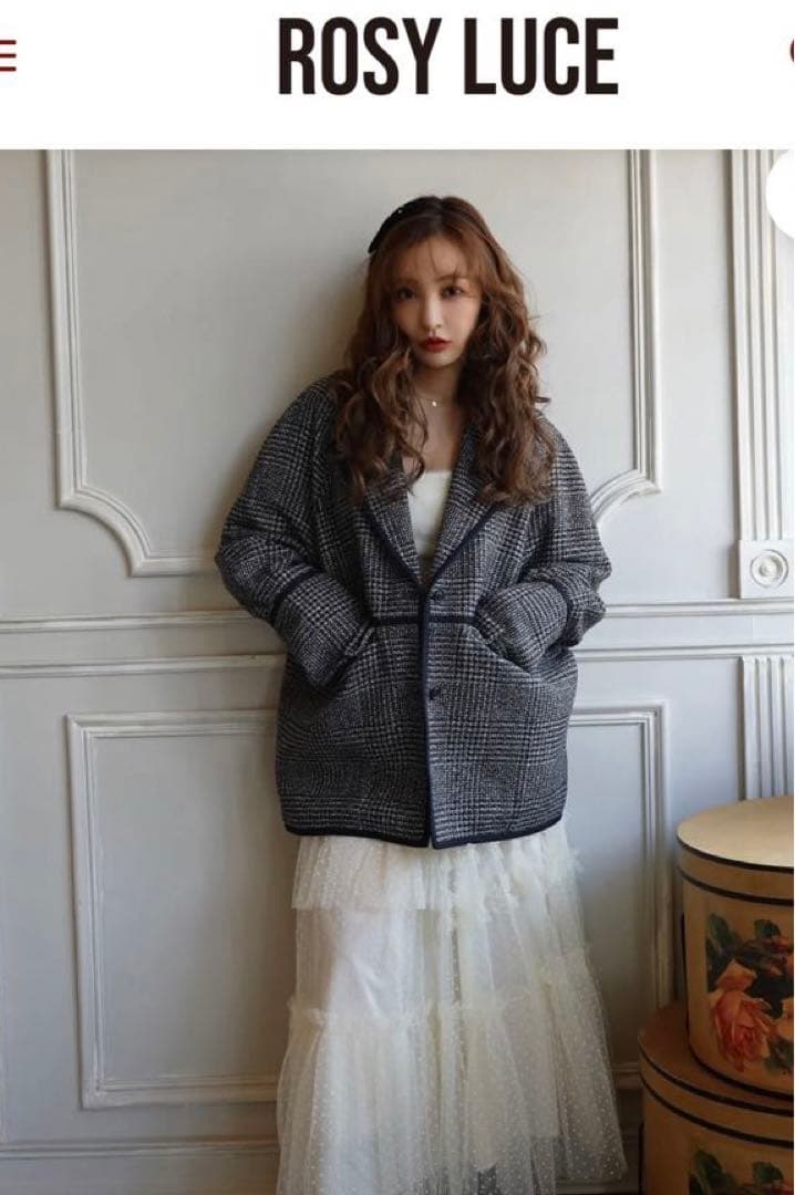 美品　ロージールーチェ TWEED TAILORED JACKET 黒　コート