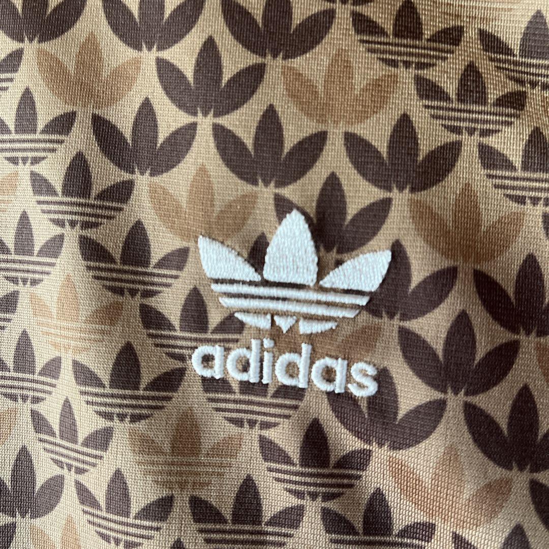 adidas アディダス モノグラム トラックジャケット ジャージ 刺繍 茶 L