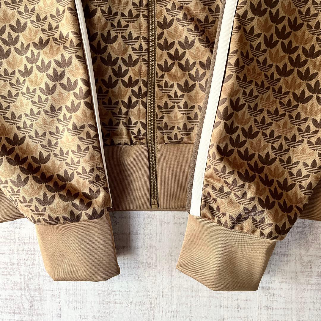 adidas アディダス モノグラム トラックジャケット ジャージ 刺繍 茶 L