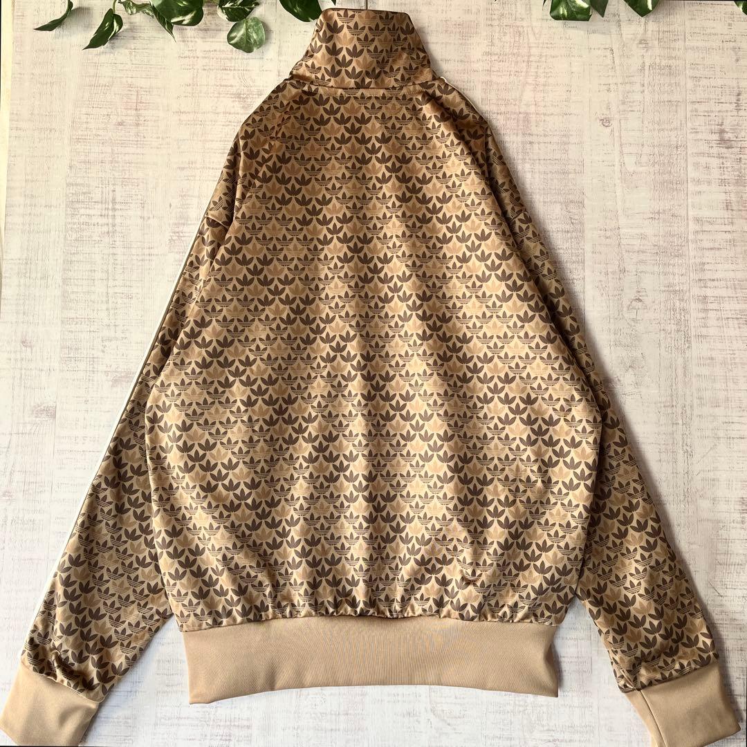 adidas アディダス モノグラム トラックジャケット ジャージ 刺繍 茶 L