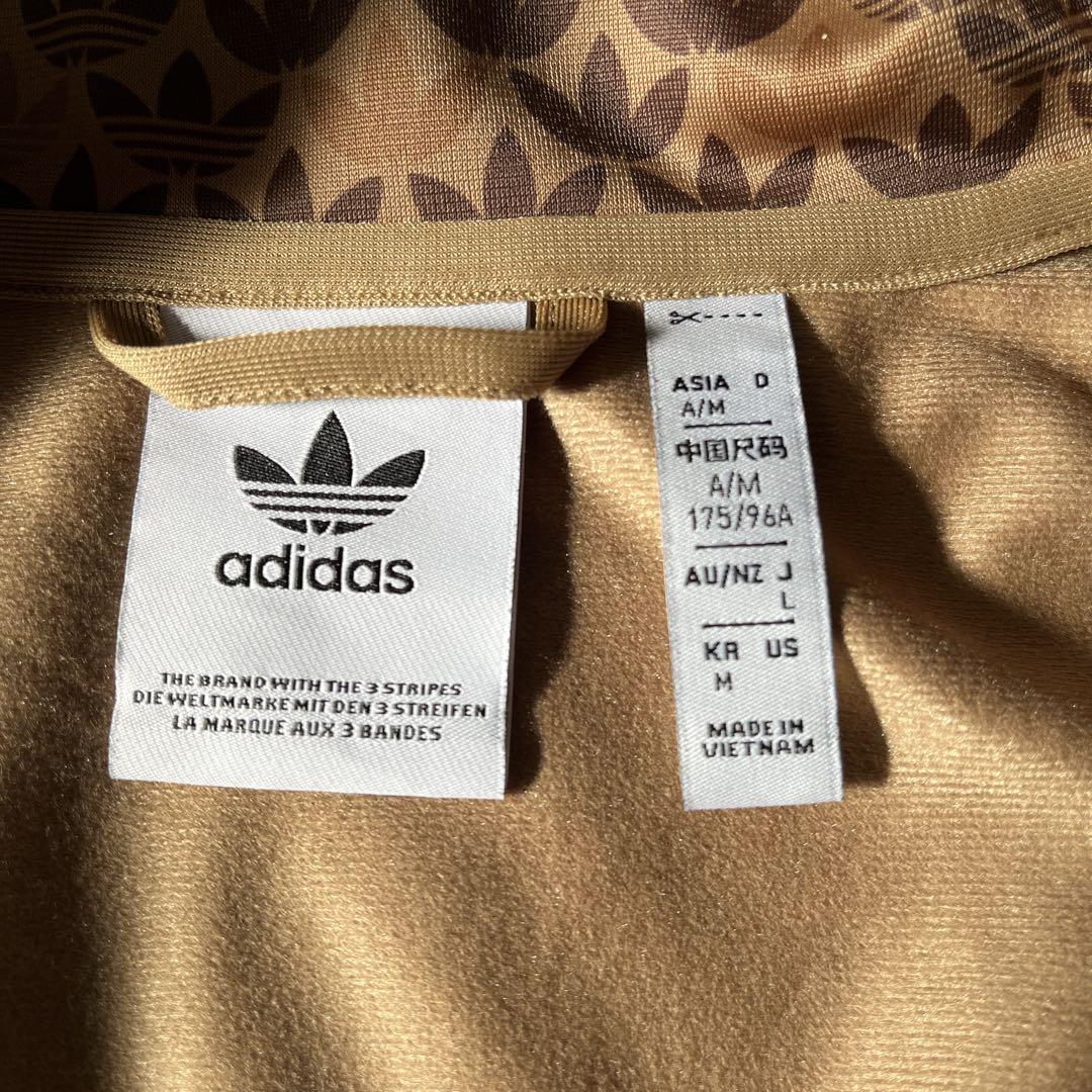adidas アディダス モノグラム トラックジャケット ジャージ 刺繍 茶 L