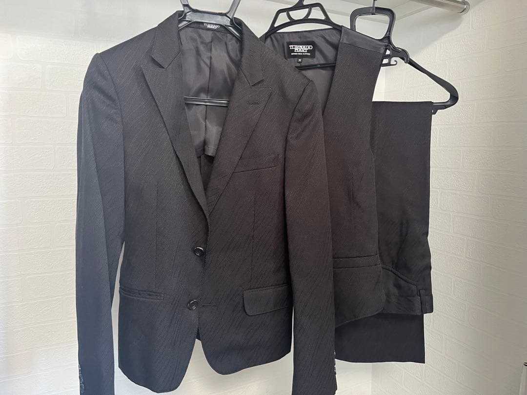 トルネードマート　ゼブラ柄ブラックスーツ 3点セット　上M 下S