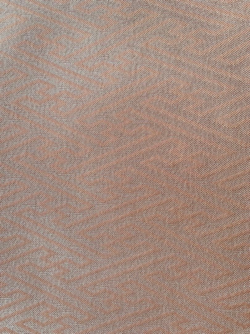 辻ヶ花柄 紗綾形地模様 袋帯 正絹 ピンクベージュ×銀糸 お太鼓柄