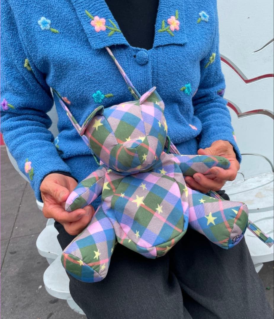 ★ Baggu ★ Bear Bag クマ グリーンスターチェック