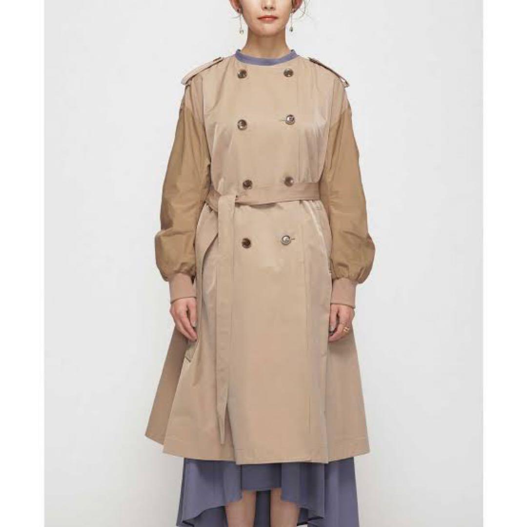 MUVEIL WORK/ナノ・ユニバース別注ノーカラートレンチ