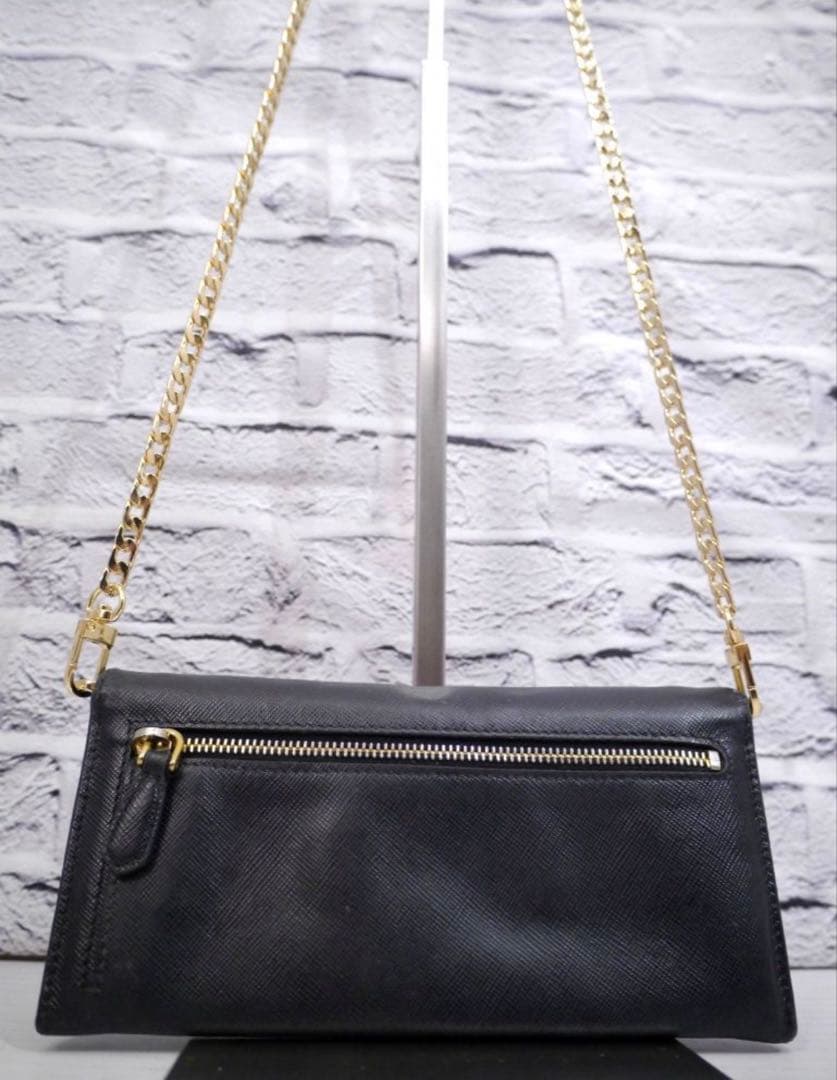 ◆ PRADA プラダ サフィアーノレザー ショルダーウォレット バッグ 長財布