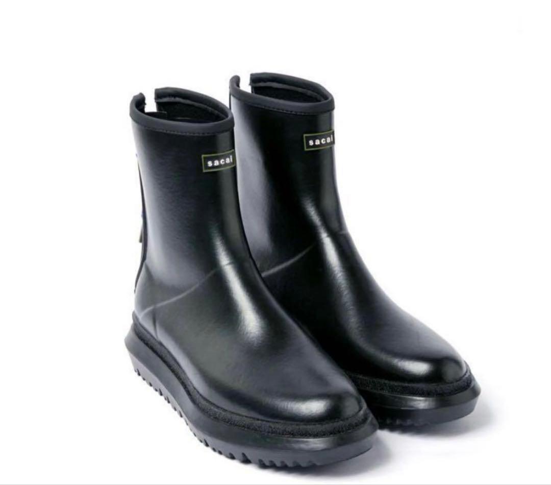 新品 箱 タグ付 サカイ sacai Rubber Boots バックジップ