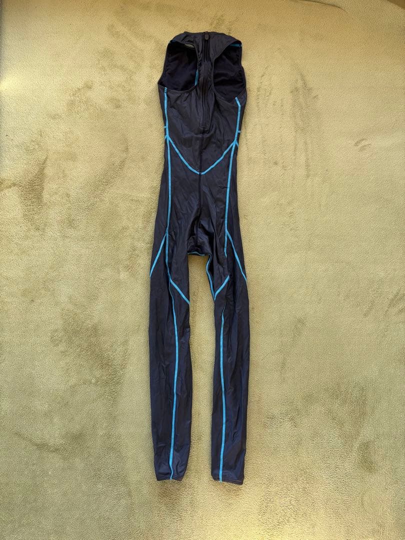 ラバー製 男性用フルスーツ ブラック/ブルー サイズM ハマデスポーツ