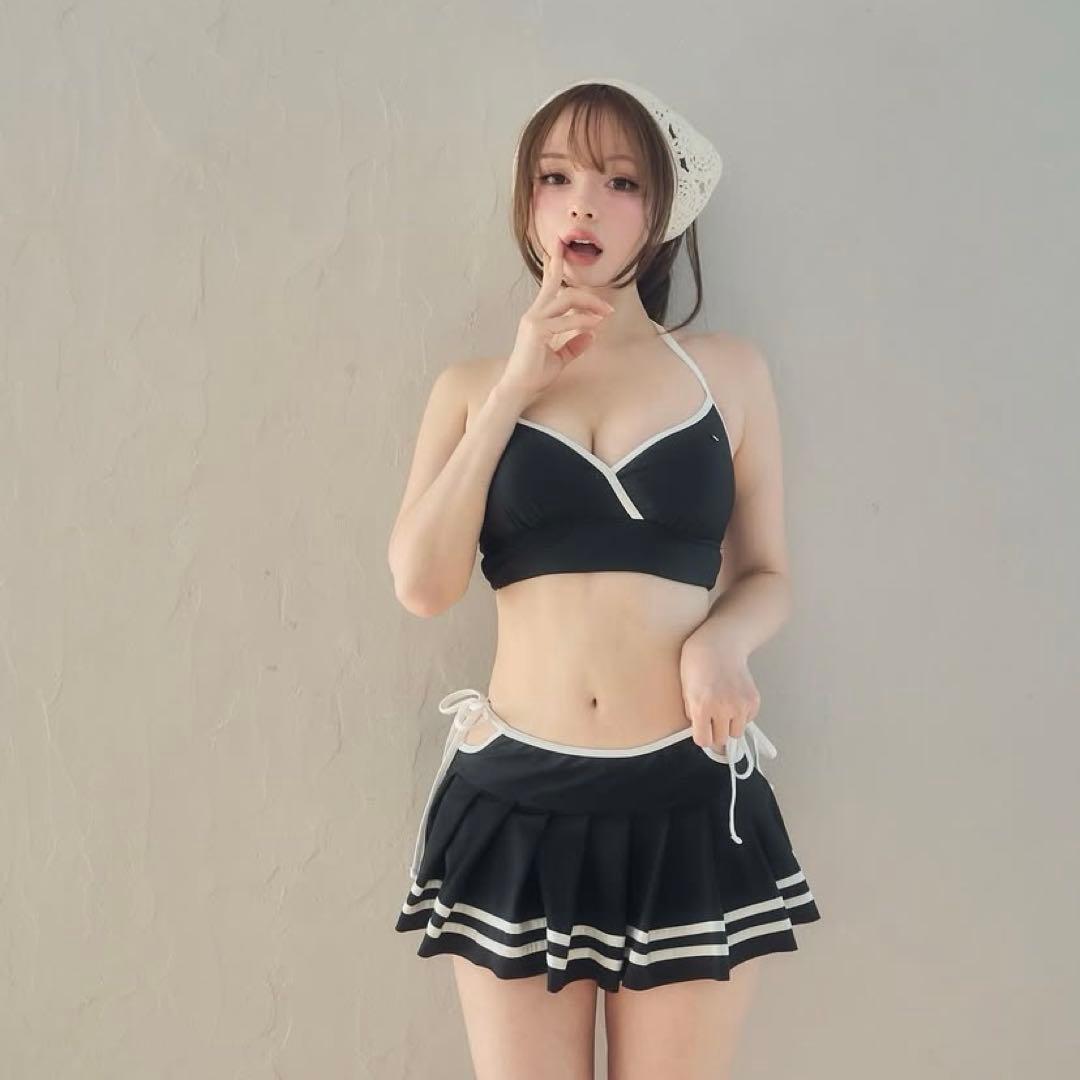 ち*あ様 andmary Coco pleats swimwear Black