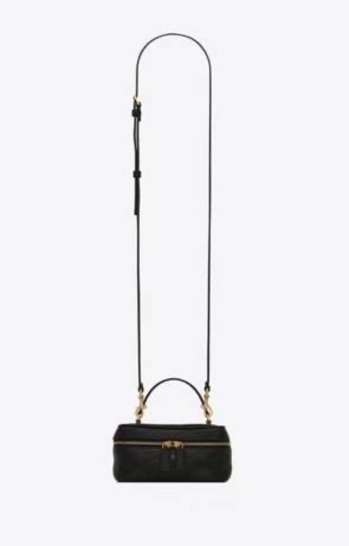 SAINT LAURENT ブラックレザーショルダーバッグ