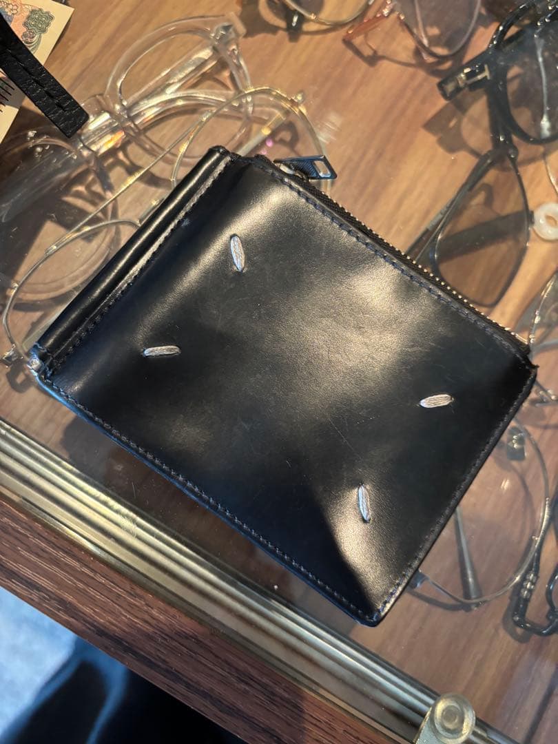 Maison Margiela ブラックレザー マネークリップ　財布