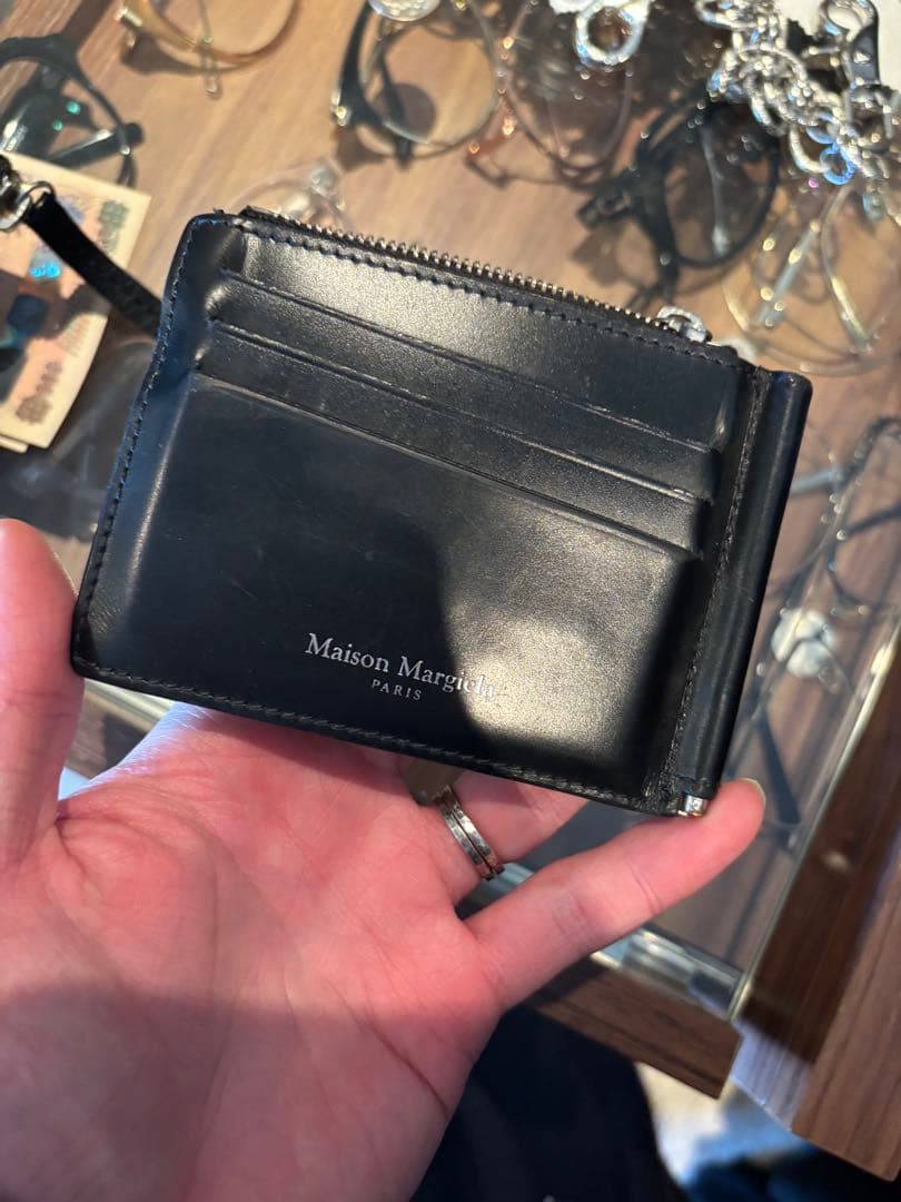 Maison Margiela ブラックレザー マネークリップ　財布