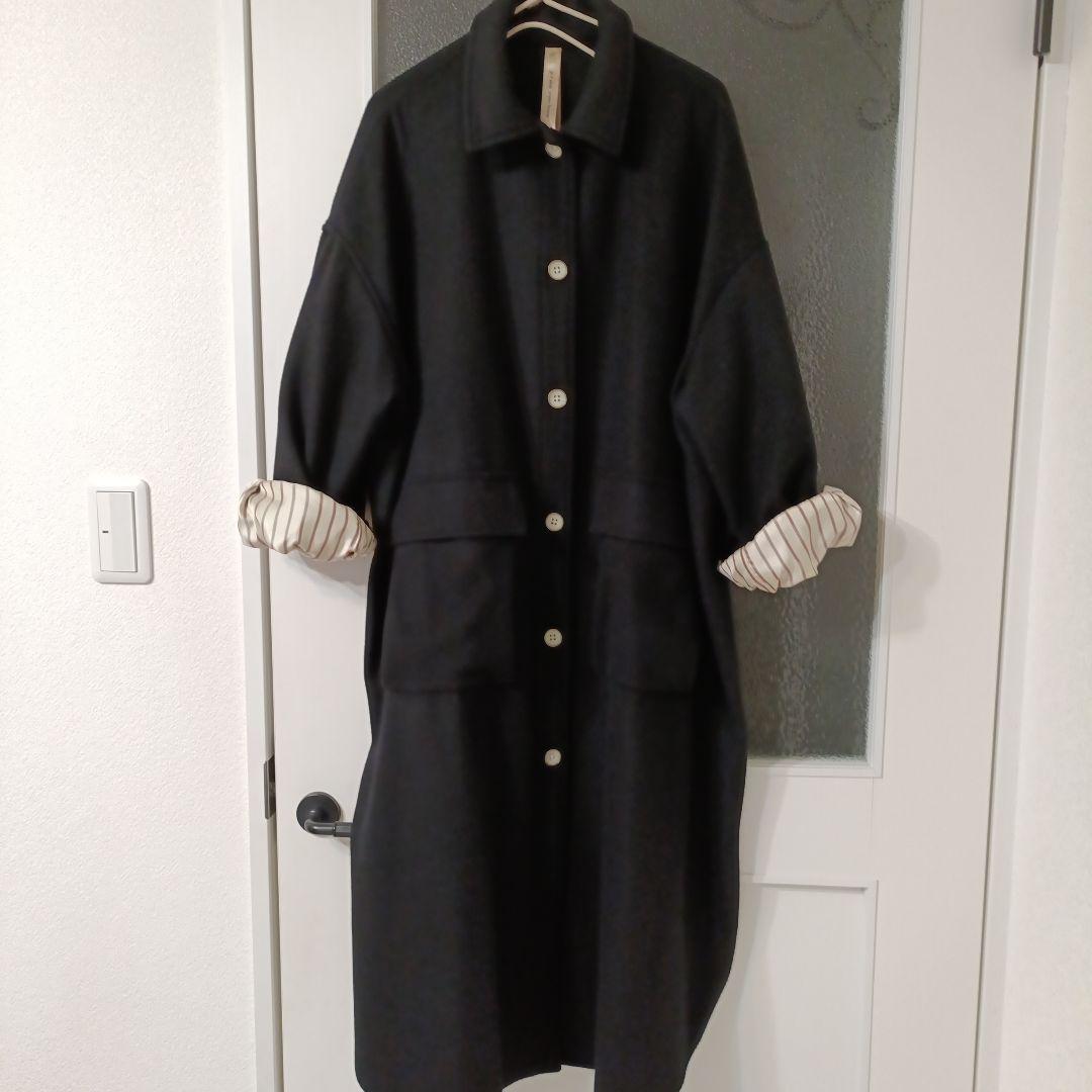 unpeu femme◆ウール100%◆黒ロングコート