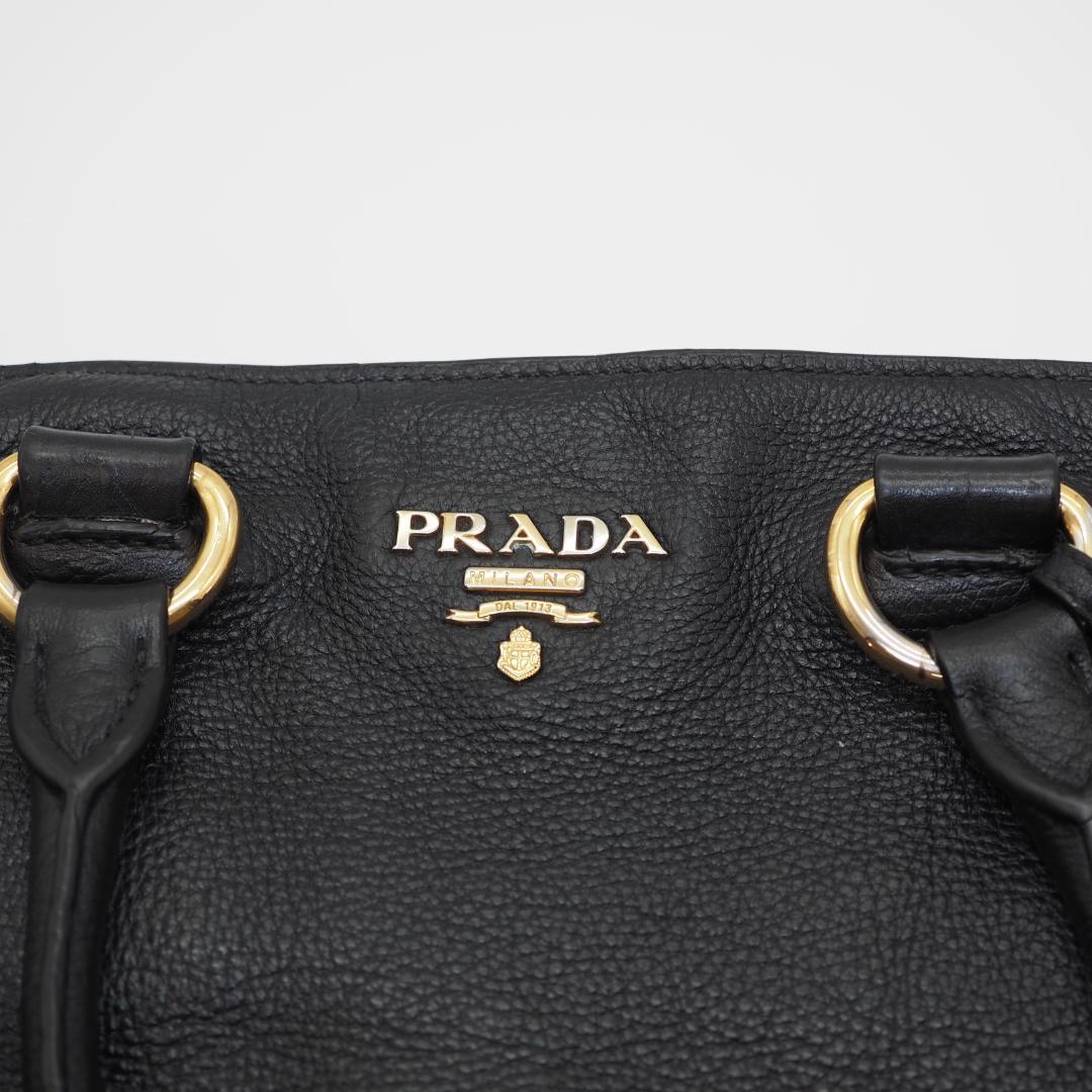 PRADA プラダ トートバッグ ヴィッテロダイノ レザー ブラック 2WAY