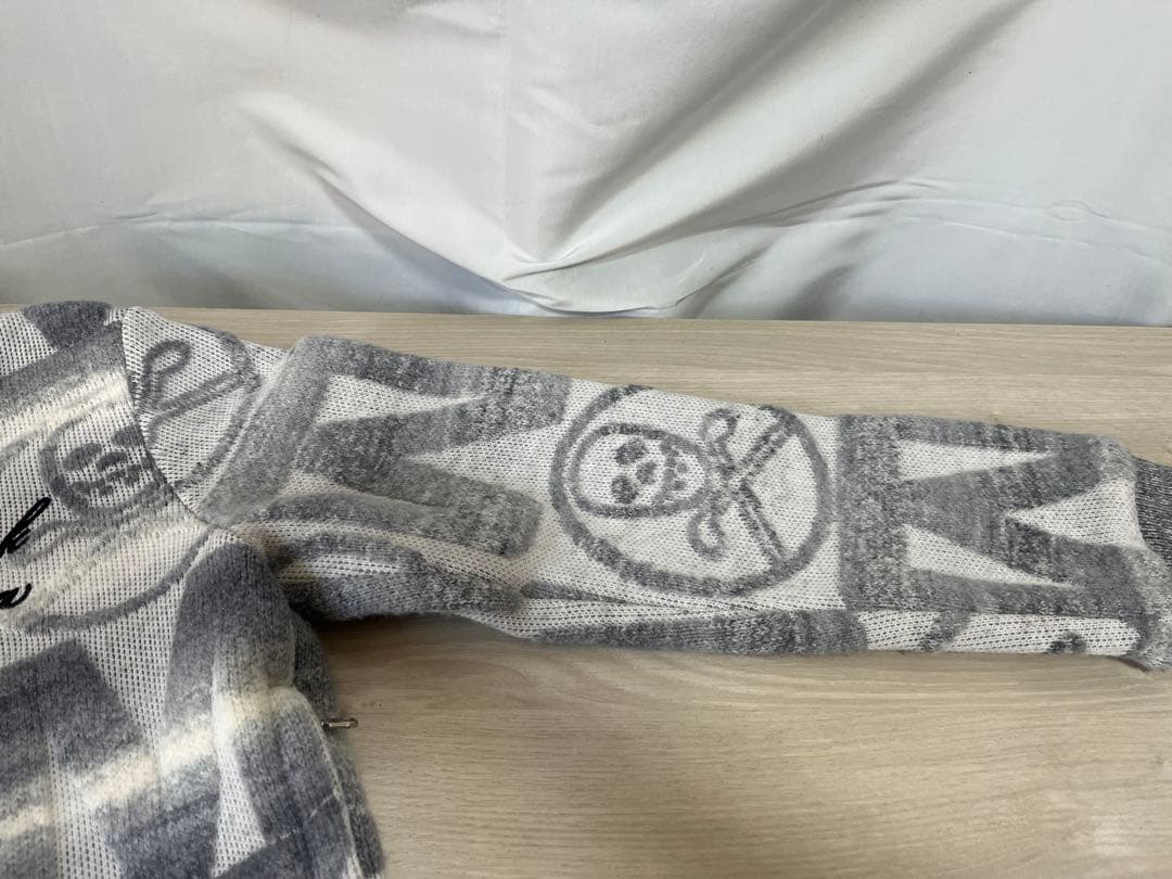 定価5.2万 MARK&LONA 防風 ニットブルゾン 38 スカル 蓄熱